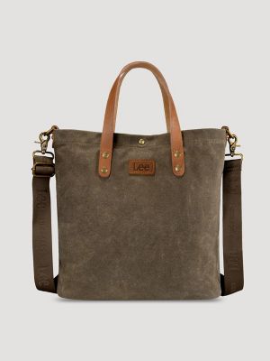 Women's Waxed Canvas Tote in Dark Green