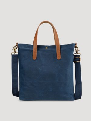 Women's Waxed Canvas Tote in Blue