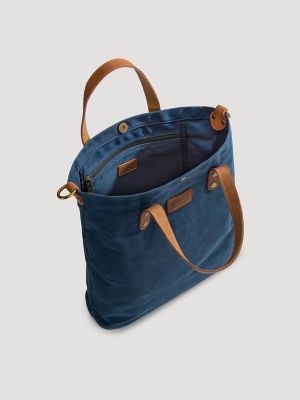 Women's Waxed Canvas Tote in Blue