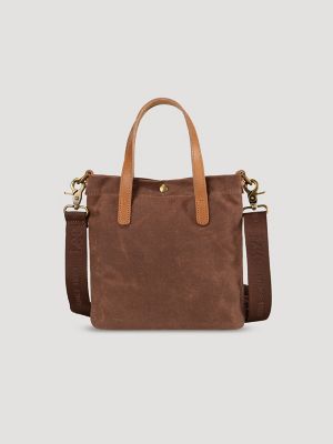 Women's Small Waxed Canvas Tote in Light Brown