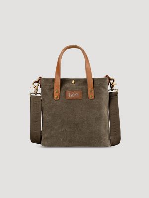 Women's Small Waxed Canvas Tote in Dark Green