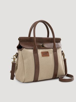 Women's Canvas Satchel in Coffee