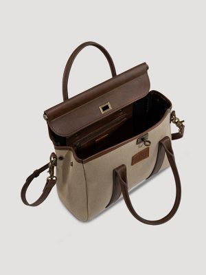 Women's Canvas Satchel in Coffee