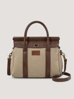 Women's Canvas Satchel in Coffee