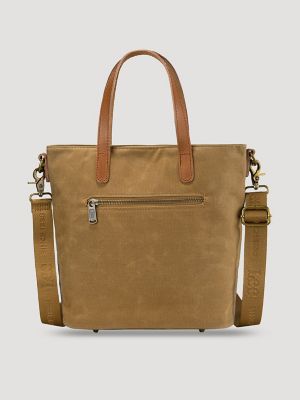 Women's Canvas Side Zip Tote in Khaki