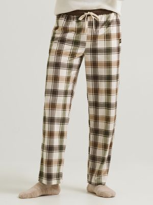 Men's Plaid Lounge Pant with Contrast Waistband