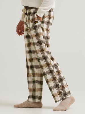 Men's Plaid Lounge Pant with Contrast Waistband