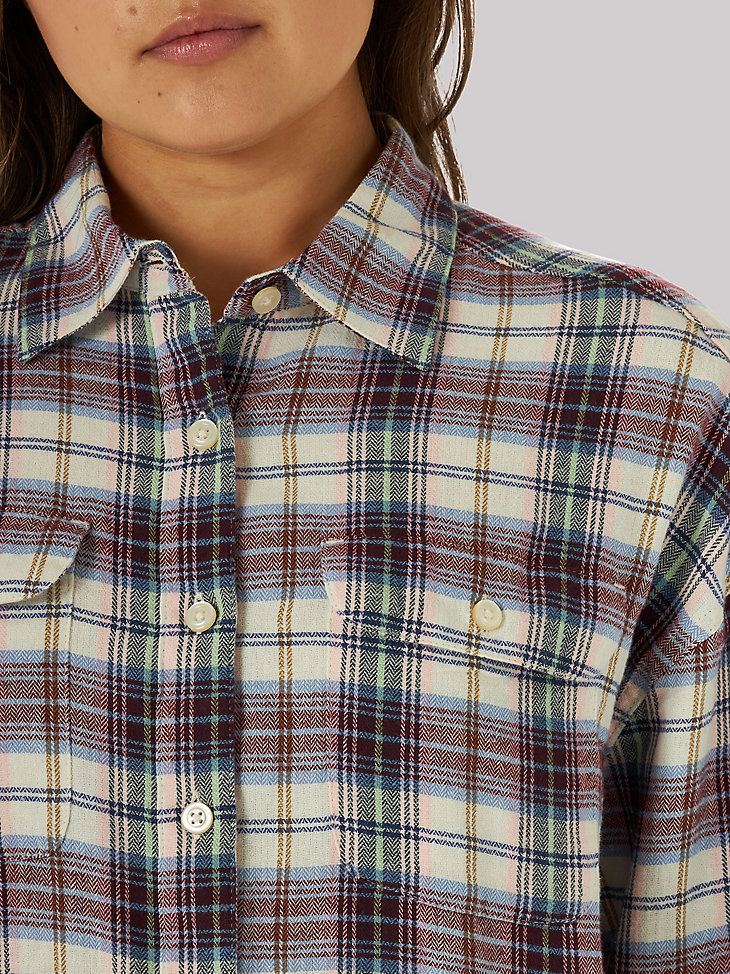 Women's Heritage Frontier Plaid Button Down Shirt in Foggy Gray alternative view 2