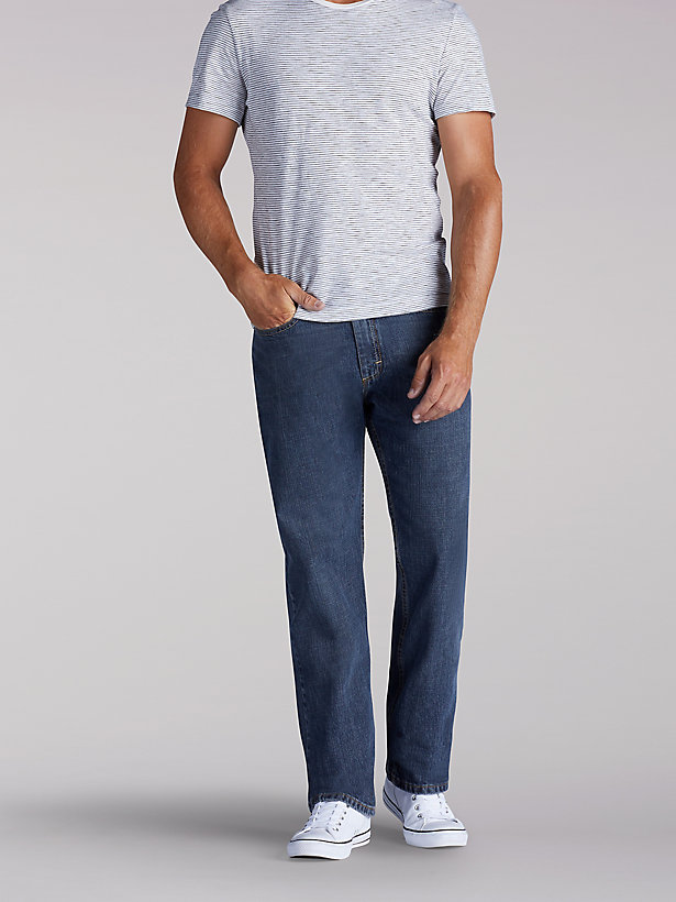 Vintage pour homme Lee Relaxed Straight Fit Jeans-Light Medium Bleu Foncé-Toutes Tailles