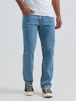 Men’s  100% Cotton Regular Fit Straight Leg Jeans in Light Stone alternative view