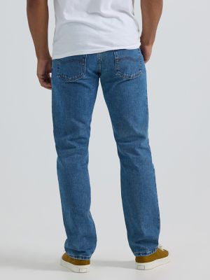 Men&rsquo;s  100% Cotton Regular Fit Straight Leg Jeans in Pepper Stonewash alternative view 2