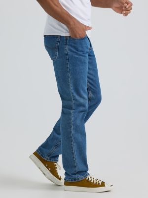 Men&rsquo;s  100% Cotton Regular Fit Straight Leg Jeans in Pepper Stonewash alternative view 3