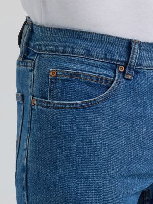 Men&rsquo;s  100% Cotton Regular Fit Straight Leg Jeans in Pepper Stonewash alternative view 5
