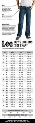 Lee Jeans Size Chart