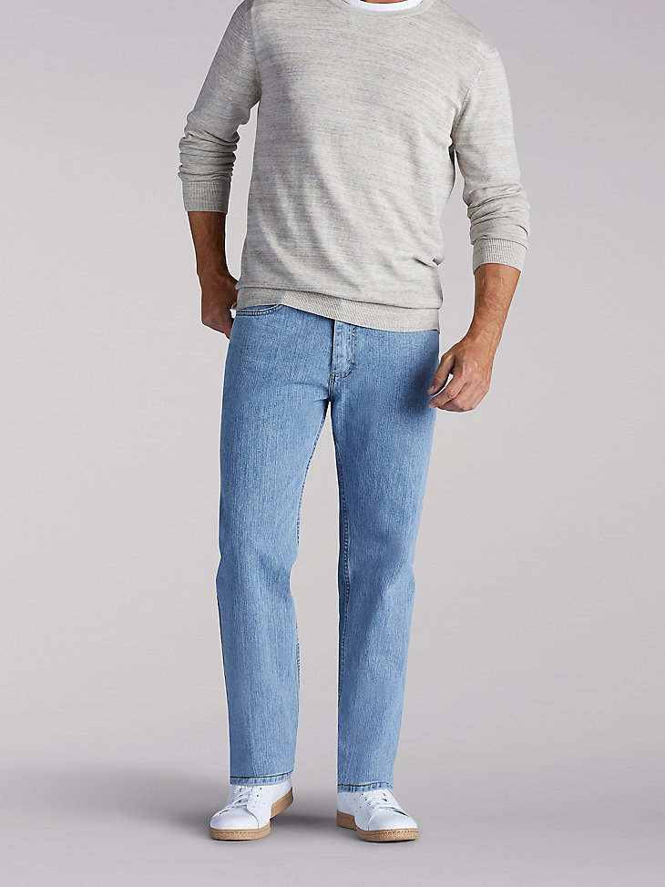 Men’s Relaxed Fit Straight Leg Jeans in Worn Light main view
