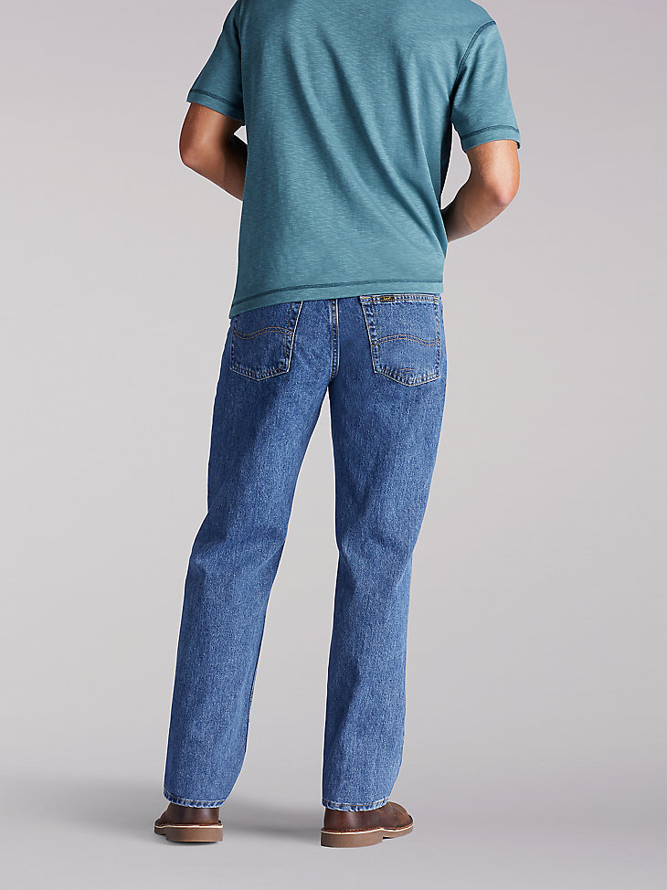 Men’s Relaxed Fit Straight Leg Jeans in Medium Stone alternative view