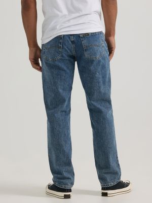 Flannel Straight Leg Relaxed Fit Jeans, Mens Pants