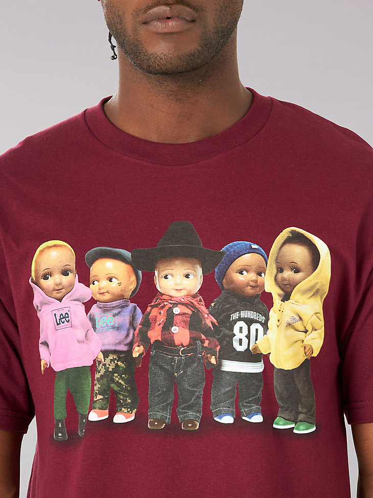Men's Lee® x The Hundreds® Buddy Lee and Friends Graphic Tee in Burgundy alternative view