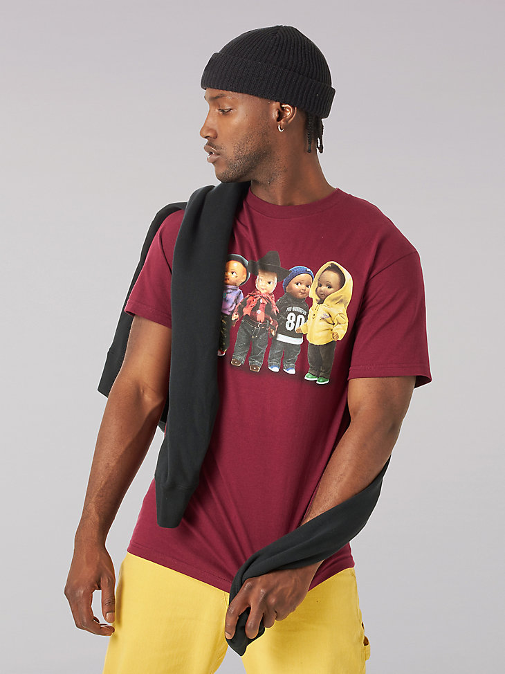 Men's Lee® x The Hundreds® Buddy Lee and Friends Graphic Tee in Burgundy alternative view 3