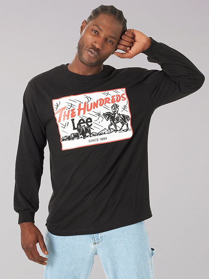 Men's Lee® x The Hundreds® Long Sleeve Storm Rider Graphic Tee in Black main view
