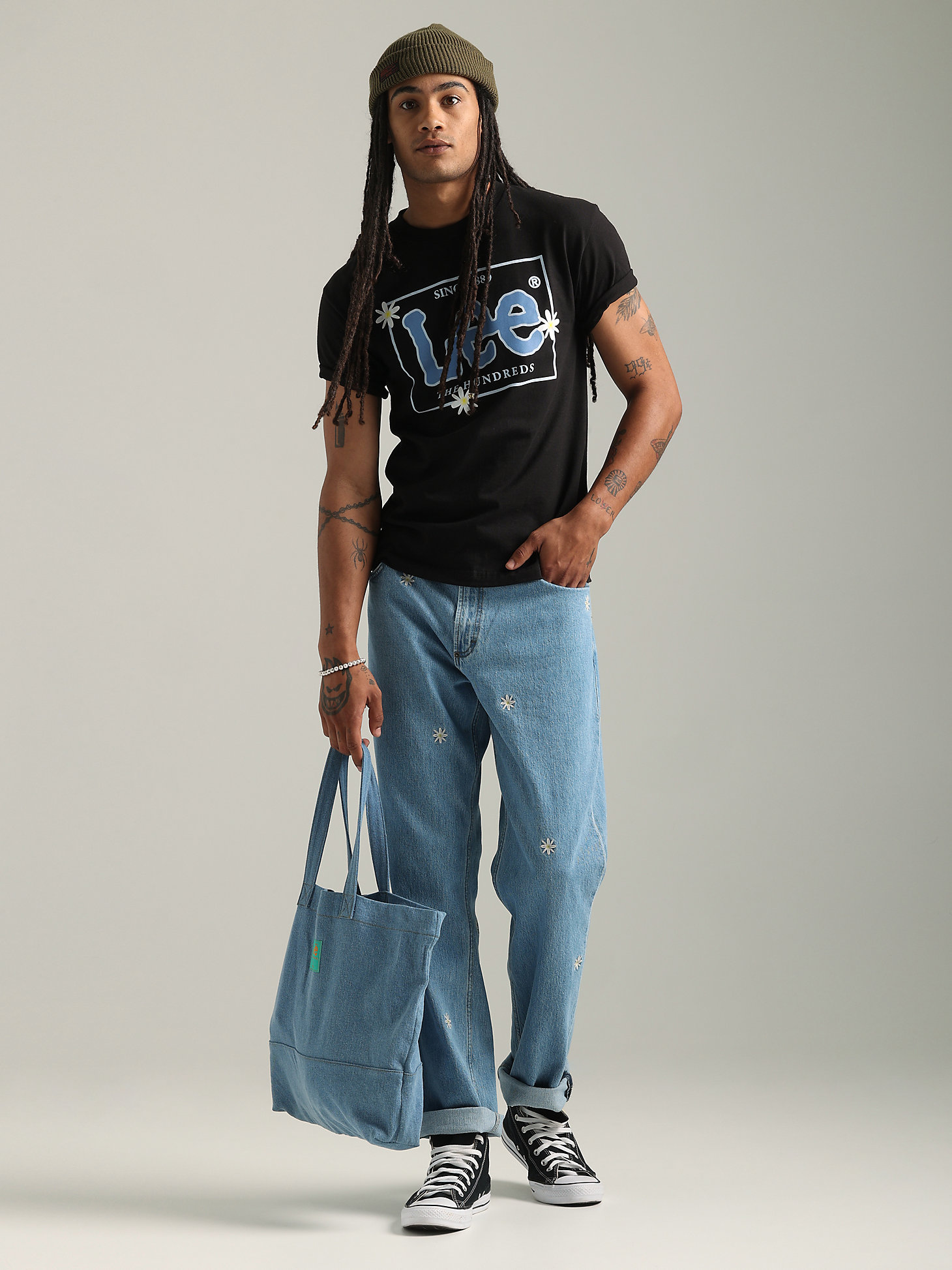Men's Lee® x The Hundreds® Tote Bag in Stone Wash alternative view 1
