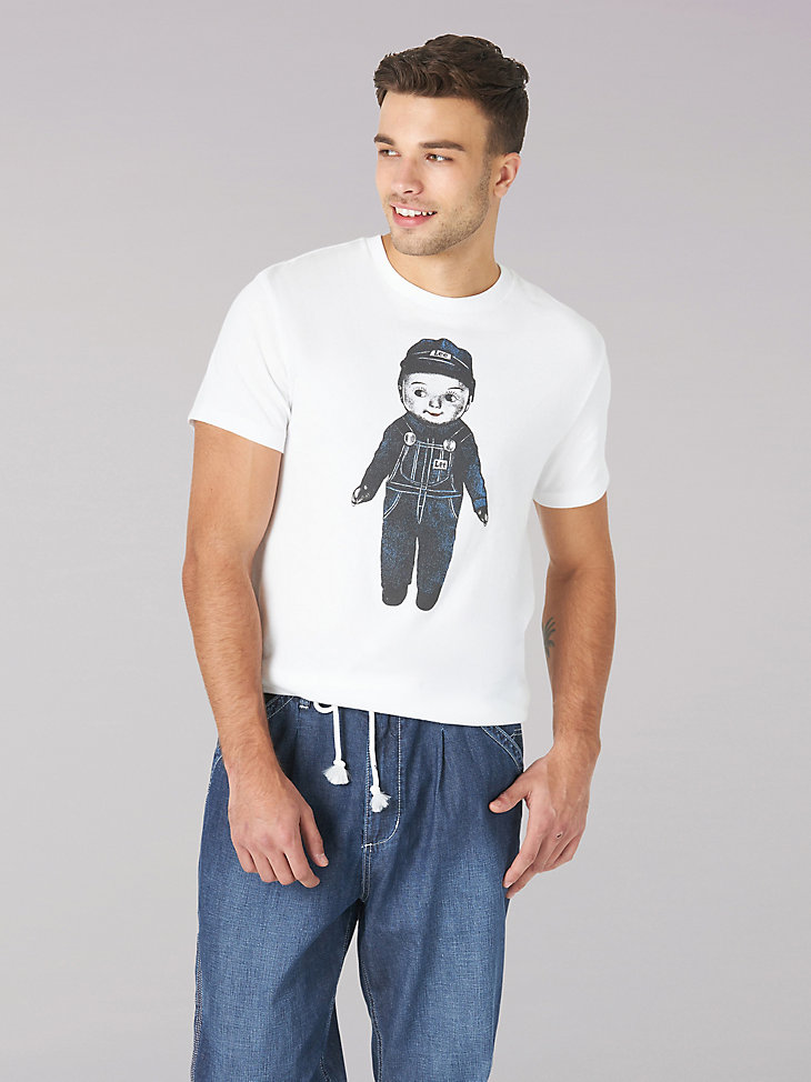 Men's Heritage Buddy Lee in Overalls Graphic Tee in White main view
