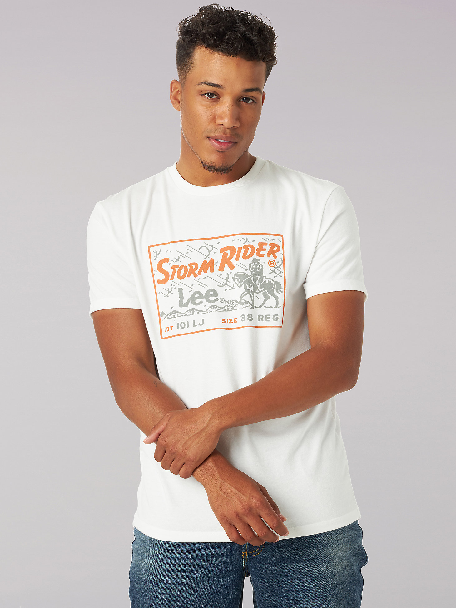 Men's Heritage Storm Rider Graphic Tee in Solid White alternative view 4