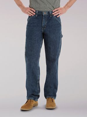 Wide-leg Carpenter Jeans for Men in Dark Blue