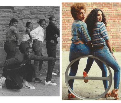 Three images of People in Lee branded clothing