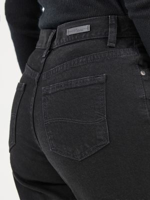 Women’s 100% Cotton Relaxed Fit Straight Leg Jean in Pure Black alternative view 4