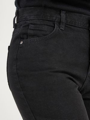 Women’s 100% Cotton Relaxed Fit Straight Leg Jean in Pure Black alternative view 5