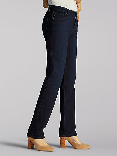 Lee Uniforms Womens Petite Relaxed Fit Straight Leg Jean