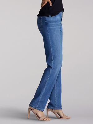 Women with Control Petite Prime Stretch Denim Slim Leg with Side Slit 