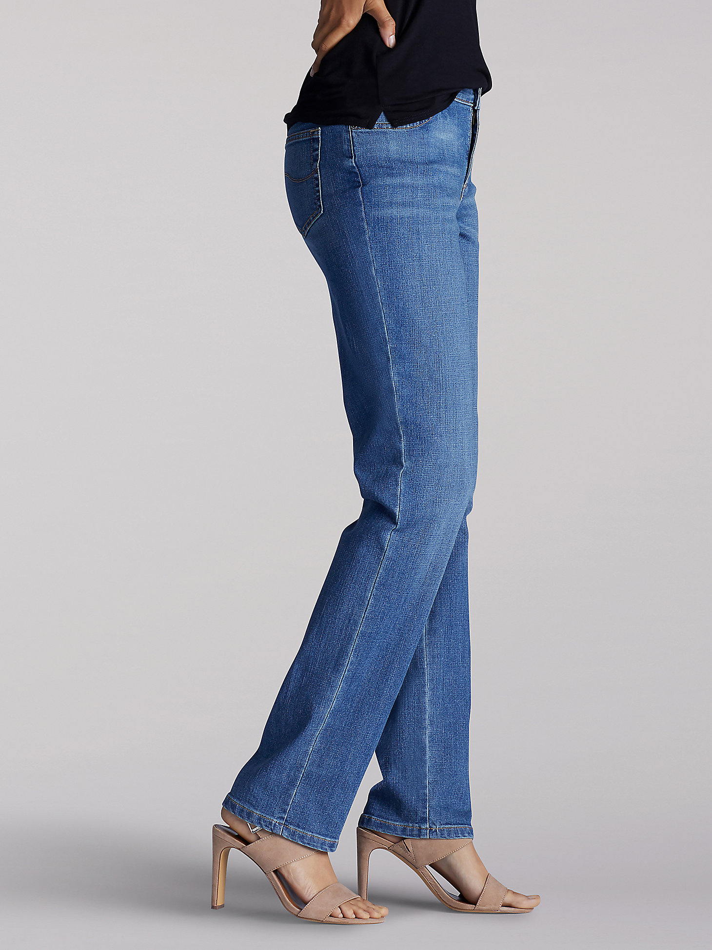 Women’s Stretch Relaxed Fit Straight Leg Jean (Petite) in Meridian alternative view 2