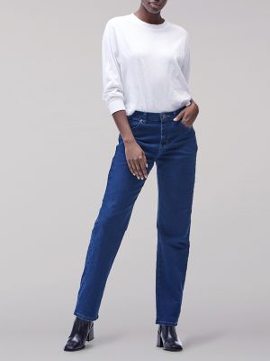 Petite high rise 2024 straight leg jeans