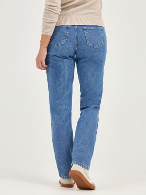Women’s 100% Cotton Relaxed Fit Straight Leg Jean in Aero alternative view 2