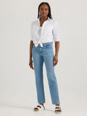 lee pull on straight leg jeans