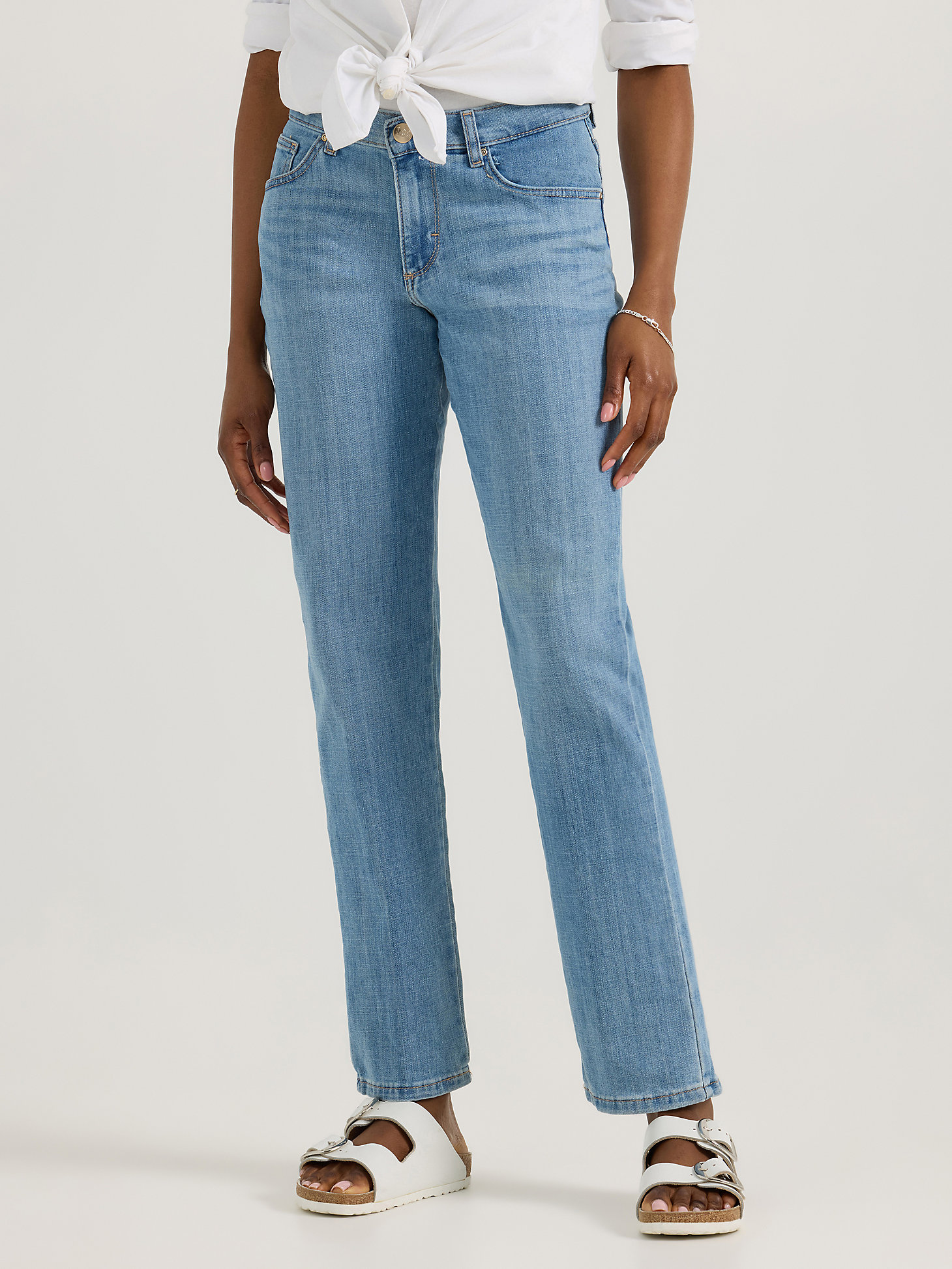 Women’s Stretch Relaxed Fit Straight Leg Jean in Inspire Blue main view