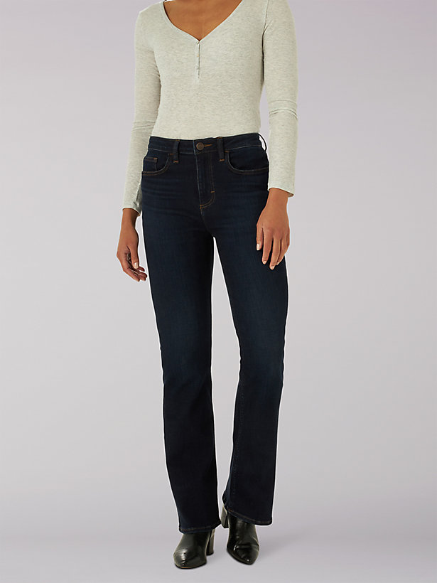Women's High Rise Slim Fit Mini Flare Jean