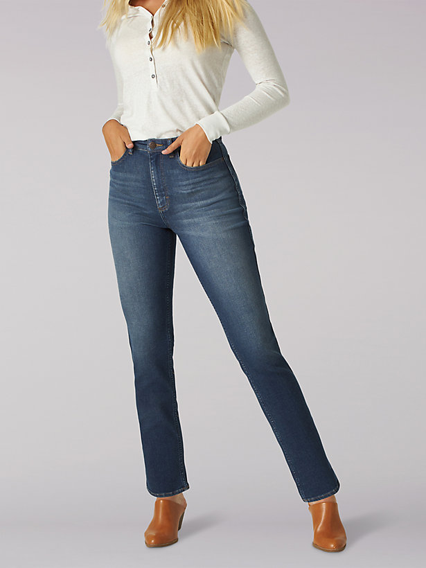 Women's High Rise Relaxed Fit Straight Ankle Jean