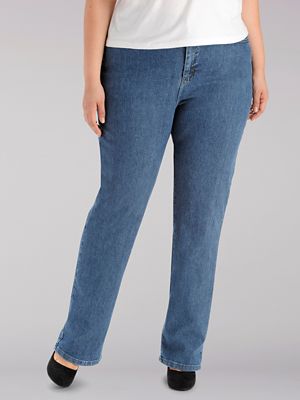 Women’s 100% Cotton Relaxed Fit Straight Leg Jean (Plus) in Aero