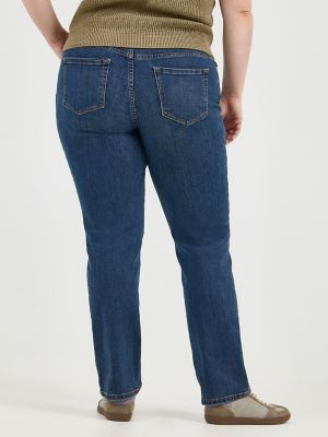 Lee Womens's Plus Stretch Relaxed Fit Straight Leg Jean