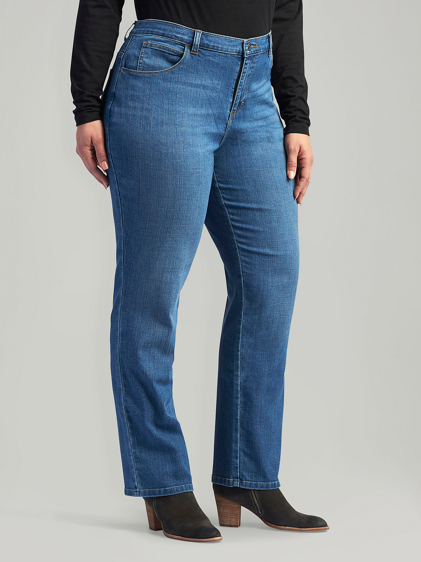 Women’s Stretch Relaxed Fit Straight Leg Jean (Plus) in Meridian main view