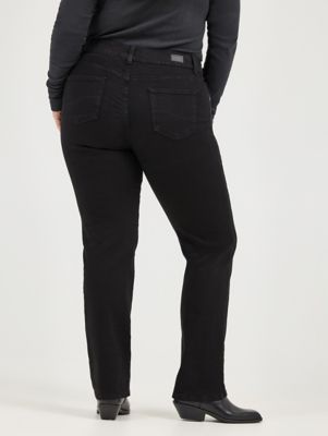 Women&rsquo;s Stretch Relaxed Fit Straight Leg Jean (Plus) in Black Onyx