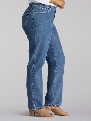 Women s 100 Cotton Relaxed Fit Straight Leg Jean Plus