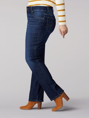 Womens Stretch Relaxed Fit Straight Leg Jean Plus 