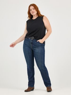 Women&rsquo;s Stretch Relaxed Fit Straight Leg Jean (Plus) in Bewitched main view