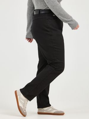 Women&rsquo;s Side Elastic Jean (Plus) in Black