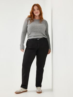 Women&rsquo;s Side Elastic Jean (Plus) in Black