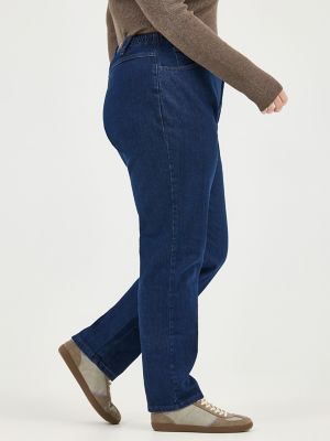Women&rsquo;s Side Elastic Jean (Plus) in Dark Indigo